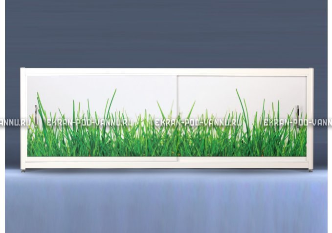 Экран на роликах EUROPLEX Трава – купить по цене 12400 руб. в интернет-магазине в городе Магнитогорск картинка 1