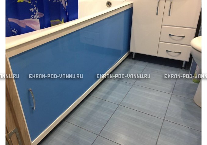 Раздвижной экран EUROPLEX Комфорт голубой – купить по цене 6750 руб. в интернет-магазине в городе Магнитогорск картинка 1