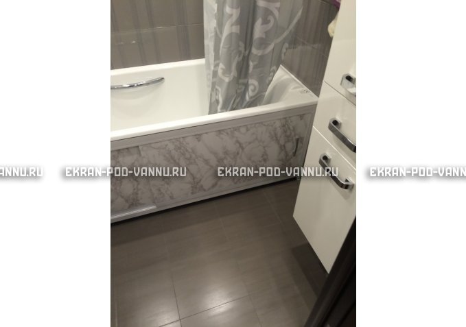 Раздвижной экран EUROPLEX Комфорт серый мрамор – купить по цене 6250 руб. в интернет-магазине в городе Магнитогорск картинка 3