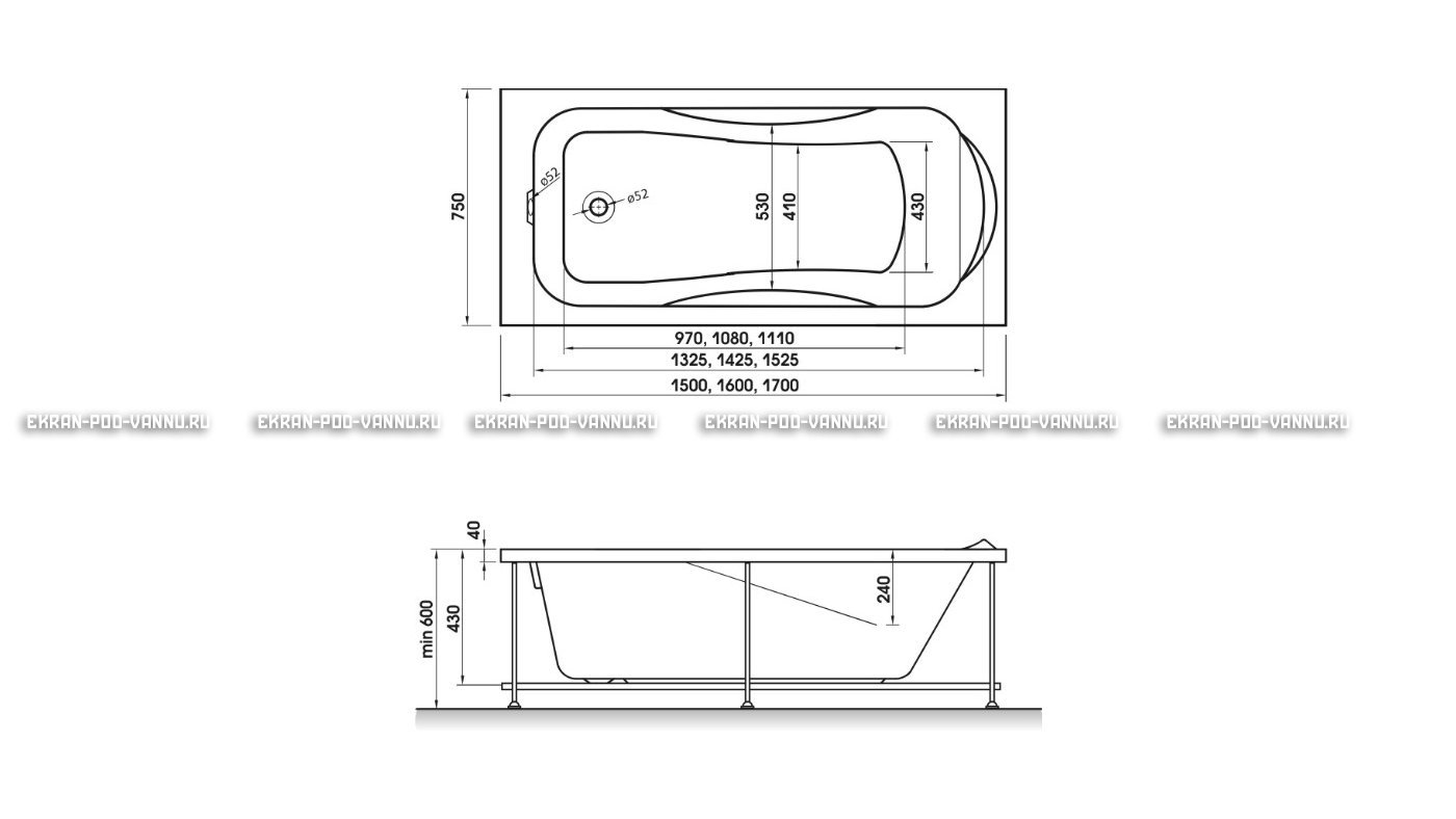 Акриловая ванна Relisan Elvira 160x75 – купить по цене 15940 руб. в интернет-магазине в городе Магнитогорск картинка 10