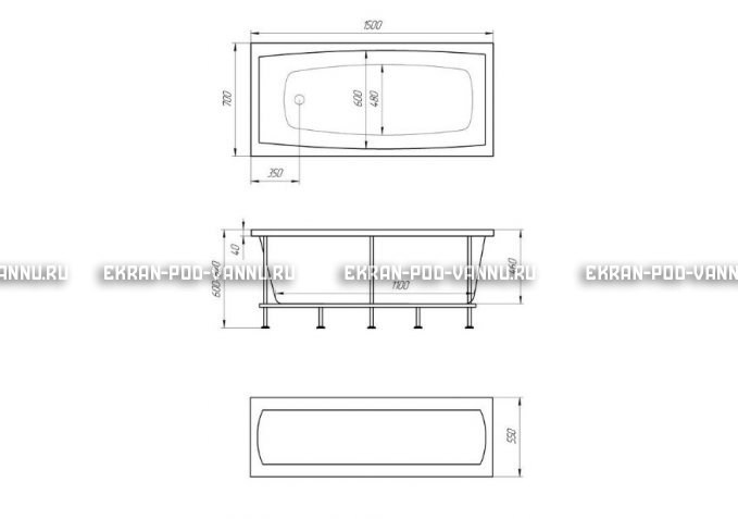 Акриловая ванна 1MarKa Melora 150x70 – купить по цене 12300 руб. в интернет-магазине в городе Магнитогорск картинка 4