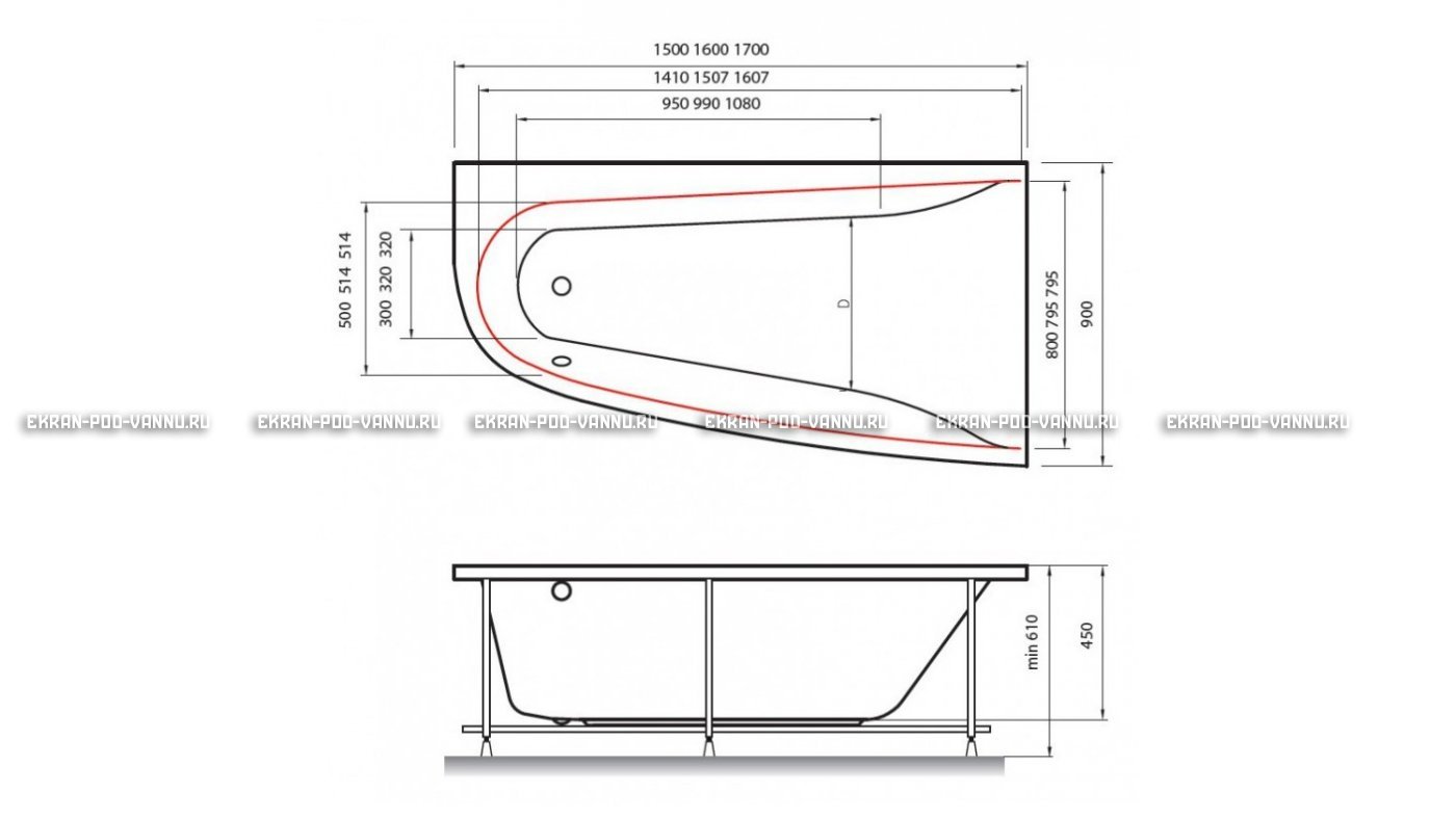 Акриловая ванна Vayer Boomerang 150x90 – купить по цене 42270 руб. в интернет-магазине в городе Магнитогорск картинка 10