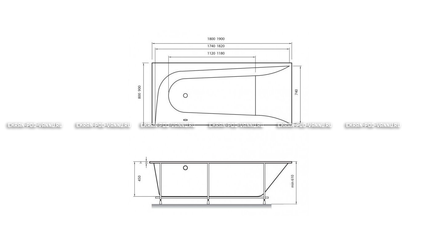 Акриловая ванна Vayer Boomerang 190x90 – купить по цене 53050 руб. в интернет-магазине в городе Магнитогорск картинка 15